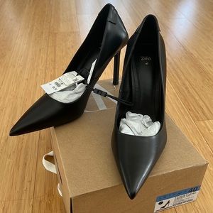 Zara leather black pumps